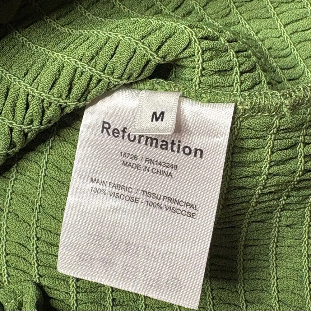 Reformation Pinto Smocked Square Neck Long Sleeve